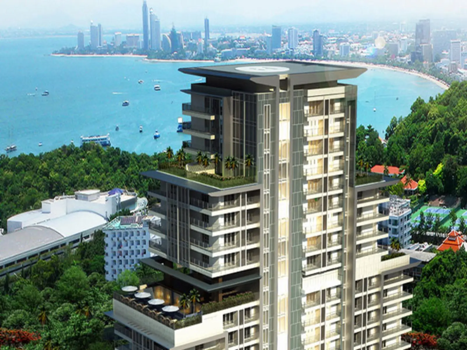 Condo 3 chambres vue mer à vendre — Pratamnak, Pattaya